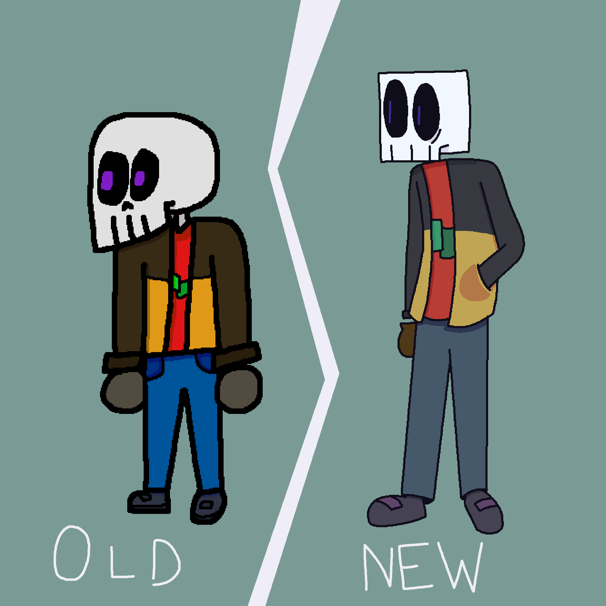 Old Skull besides New Skull