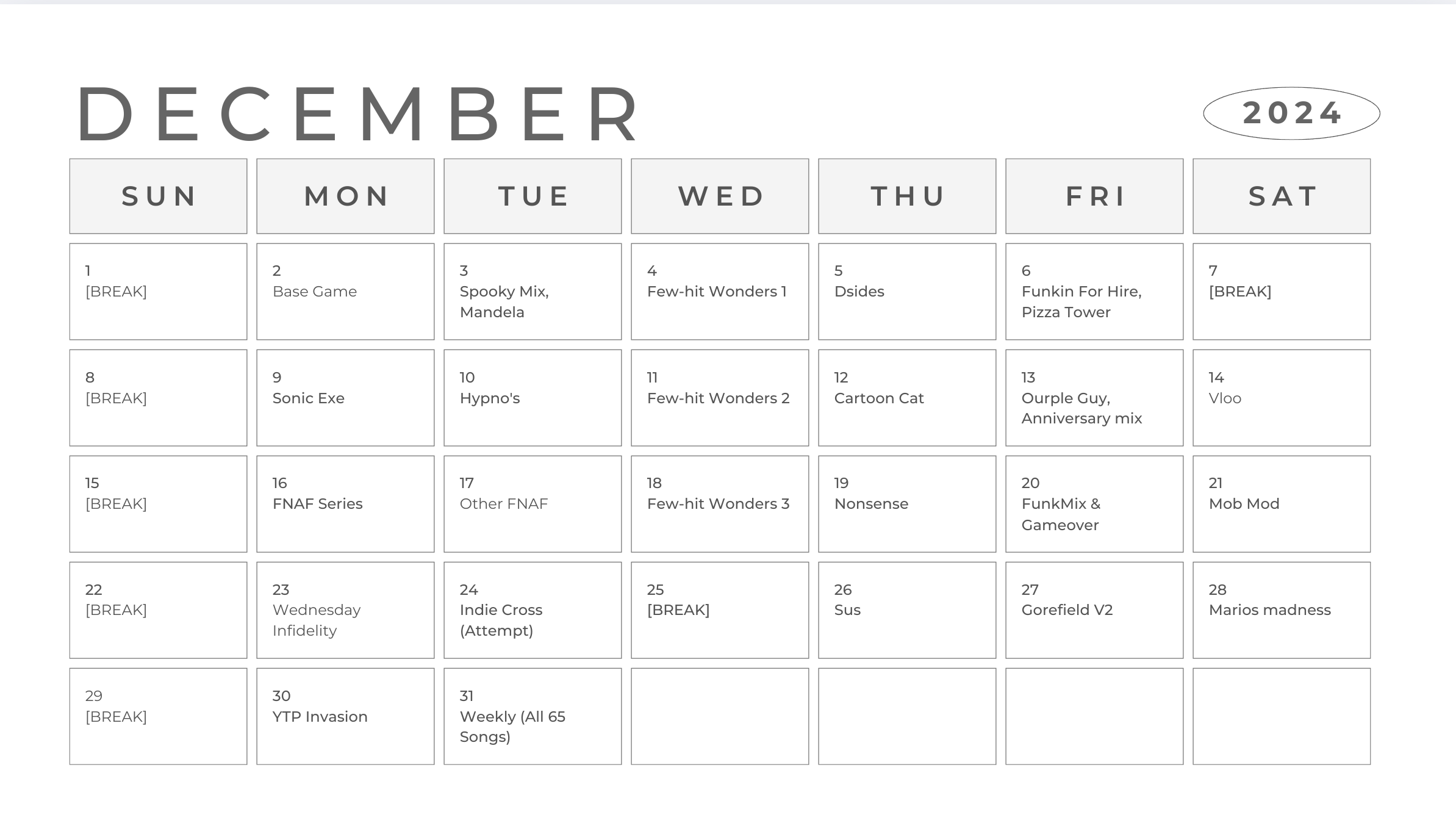 The streaming plan for December!