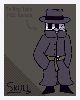 Skull in a trenchcoat